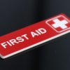 First Aid Sign Laser Engraved Tag Label Boat Car Caravan 60mm X 18mm