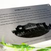 Stainless steel memorial sign plaque laser engraved picture.