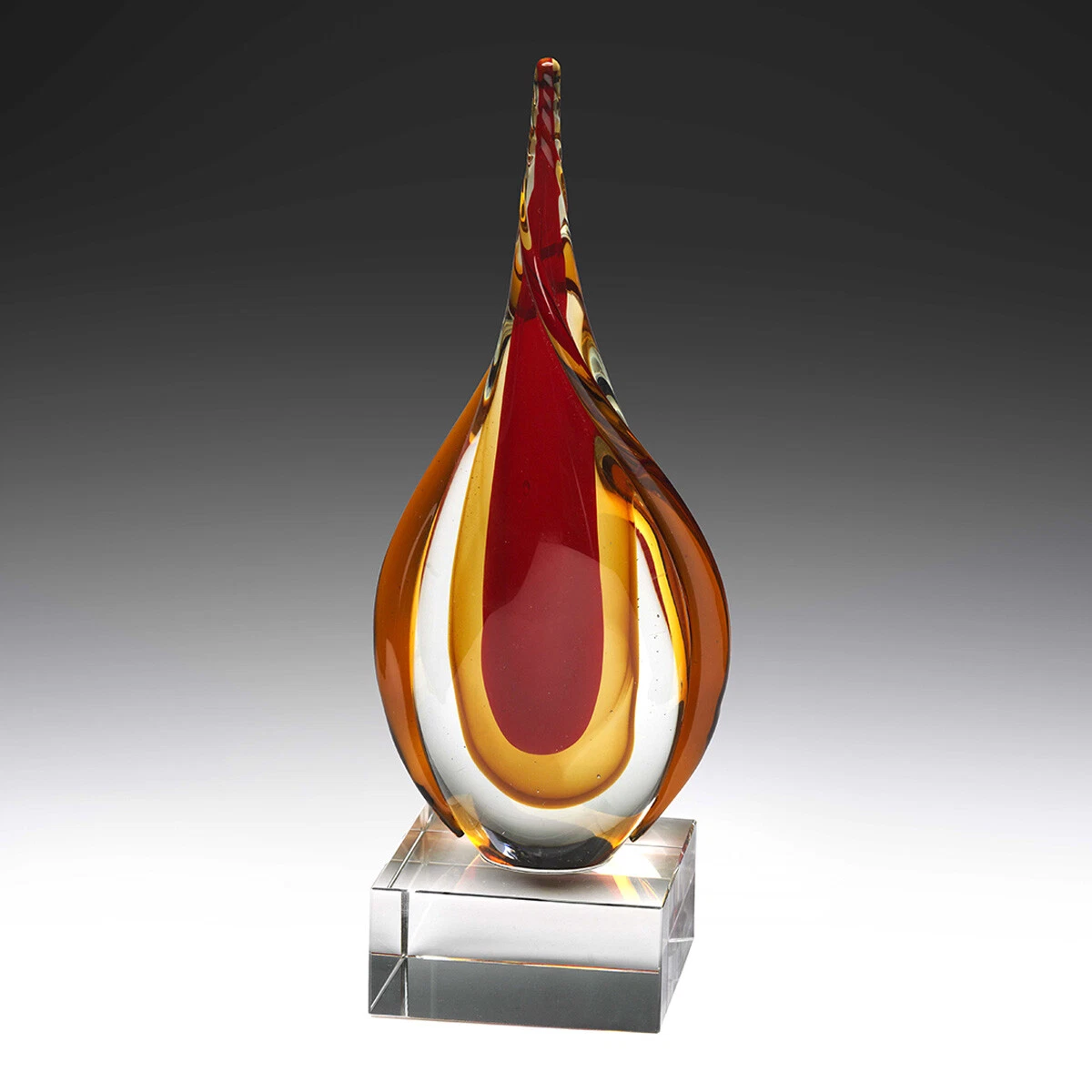 Art Glass Flame Trophy Award Corporate Free Engraving Personalised 250mm