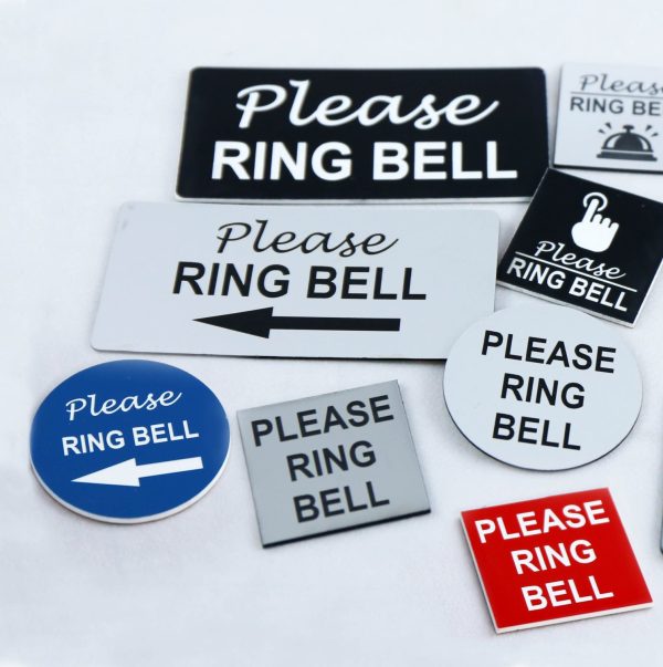 Please Ring Bell Sign Door Laser Engraved Sign round 50mm diameter